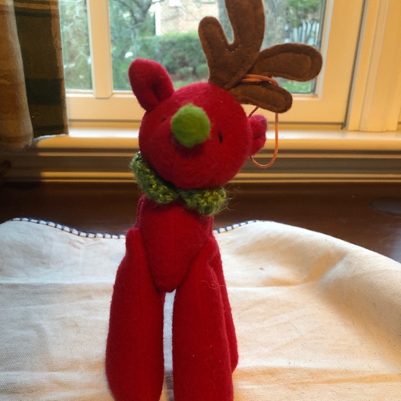 Reindeer Stuffed Christmas Ornament  5.5" by 5.5" - Picture 1 of 2